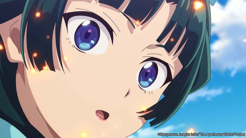 The Apothecary Diaries Season 3 anime visual featuring Maomao in the official anniversary announcement scene.