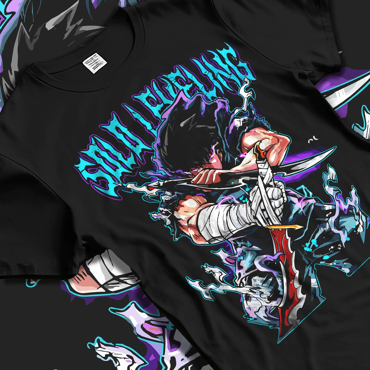 Black T-shirt laid flat with natural folds featuring Amestris Army Fullmetal Alchemist power artwork.