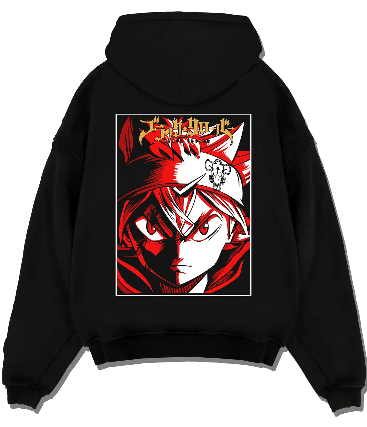 Black hoodie flat back view showing Asta from Black Clover: Black Clover swordsman portrait