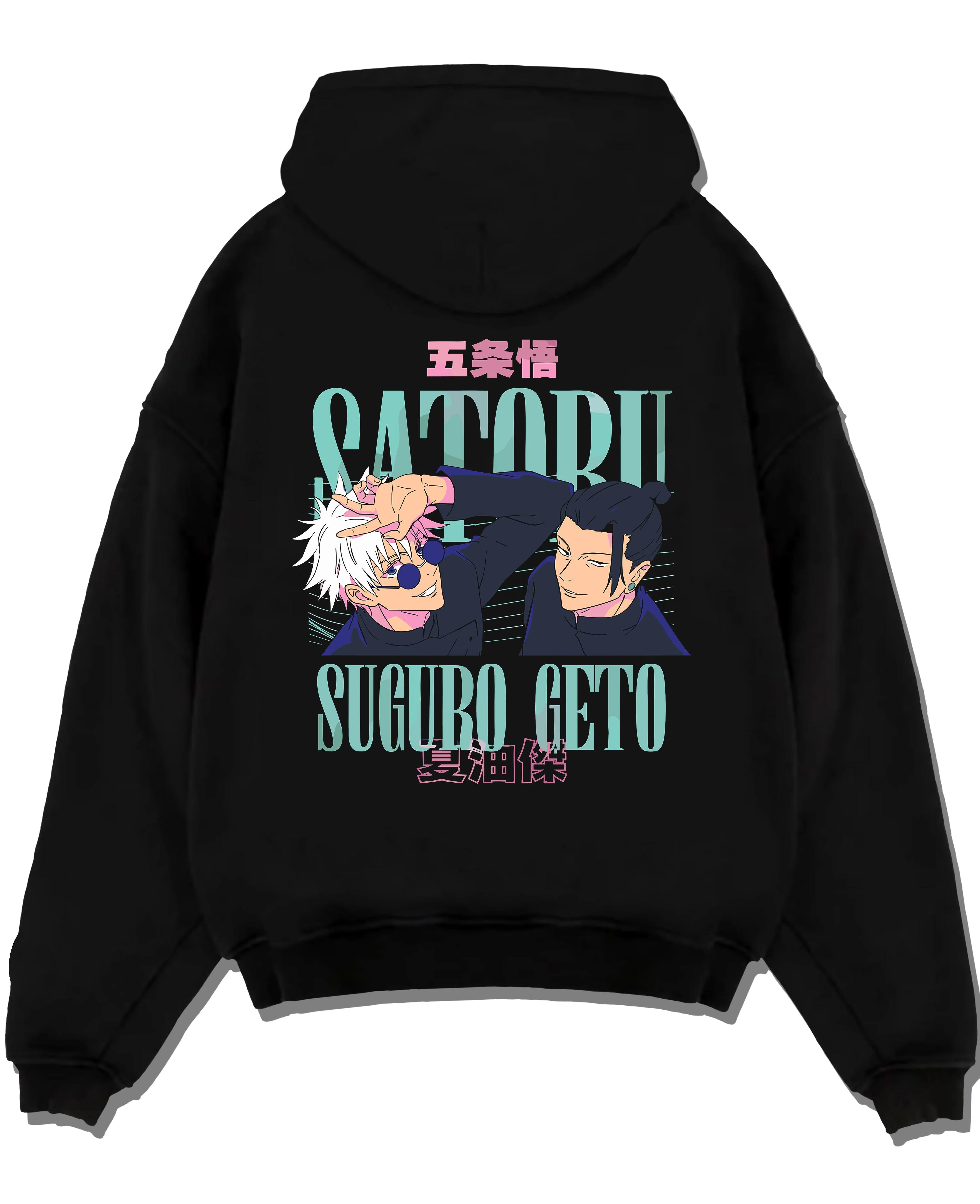 Black pullover hoodie laid flat with Jujutsu Kaisen Choso Hoodie Cursed Blood Anime Jumper graphic premium wear.