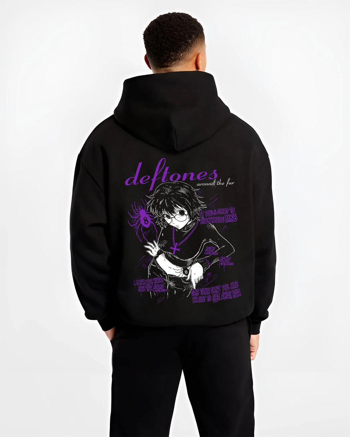 Shizuku Murasaki from Hunter x Hunter, Phantom Troupe member No. 8 on hoodie model back view