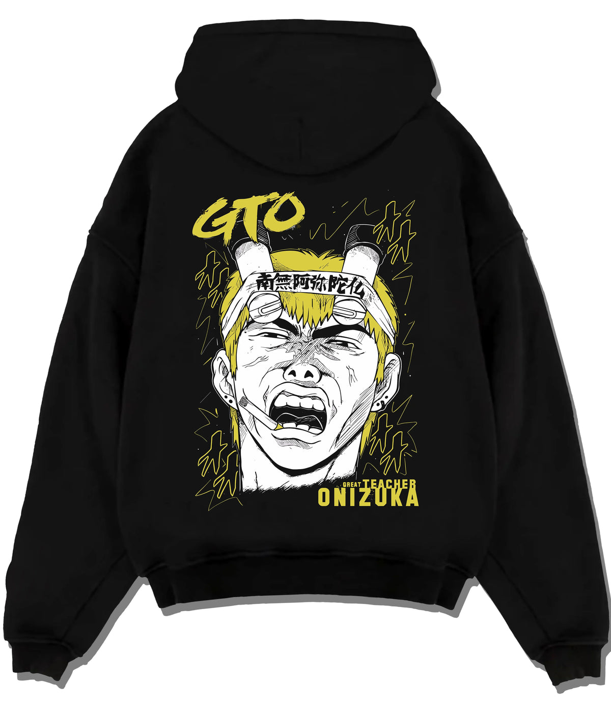 Black hoodie flat back view showing Eikichi Onizuka from Great Teacher Onizuka: Great Teacher Onizuka manga scream