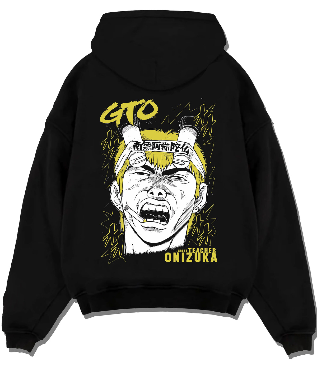 Black hoodie flat back view showing Eikichi Onizuka from Great Teacher Onizuka: Great Teacher Onizuka manga scream