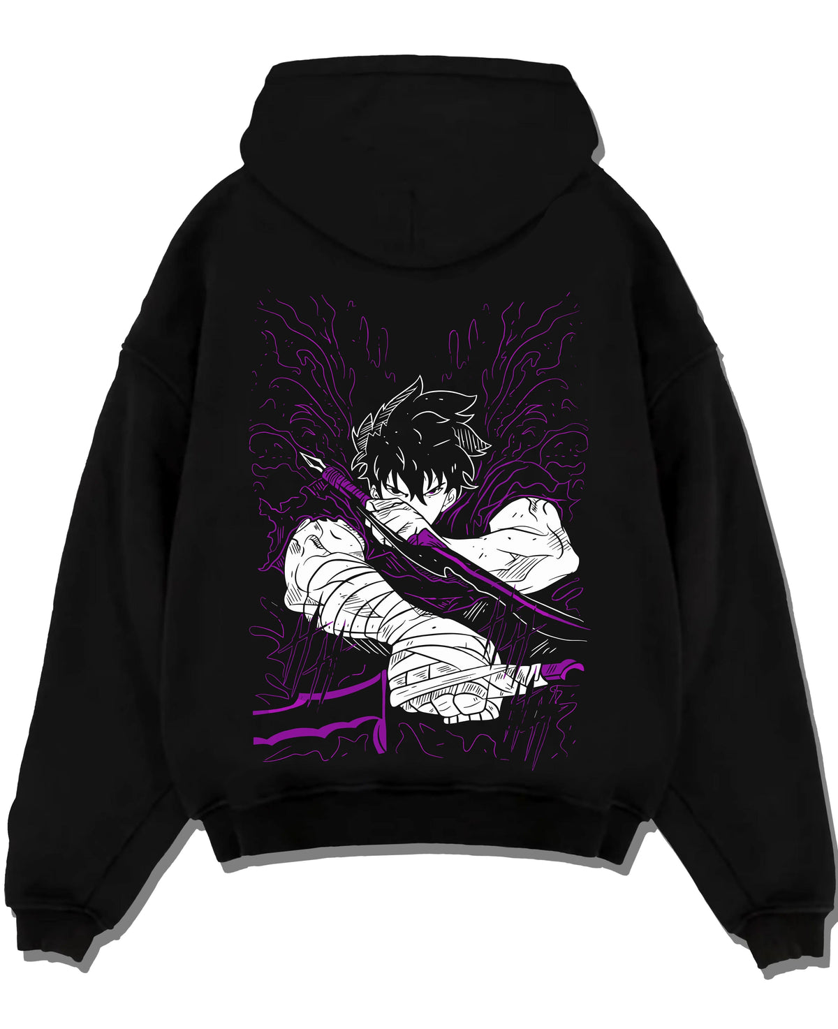 Black hoodie laid flat featuring Ken Kaneki Tokyo Ghoul dark awakening artwork.