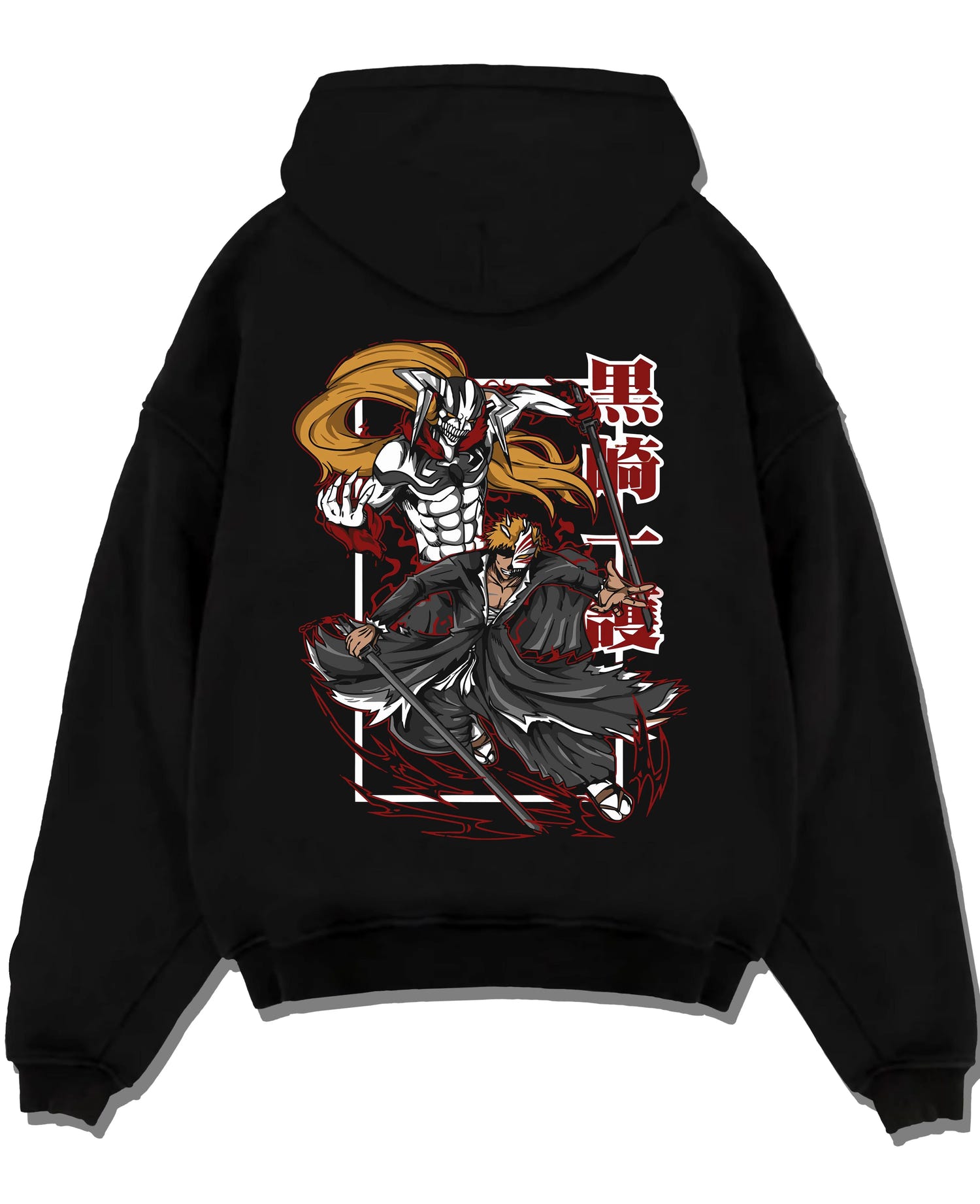 Black pullover hoodie laid flat with Bleach Hoodie Espada Grimmjow Fierce Panther Rage graphic premium wear.