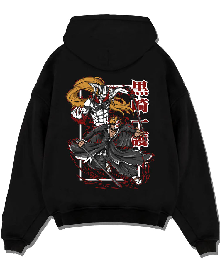 Black pullover hoodie laid flat with Bleach Hoodie Espada Grimmjow Fierce Panther Rage graphic premium wear.