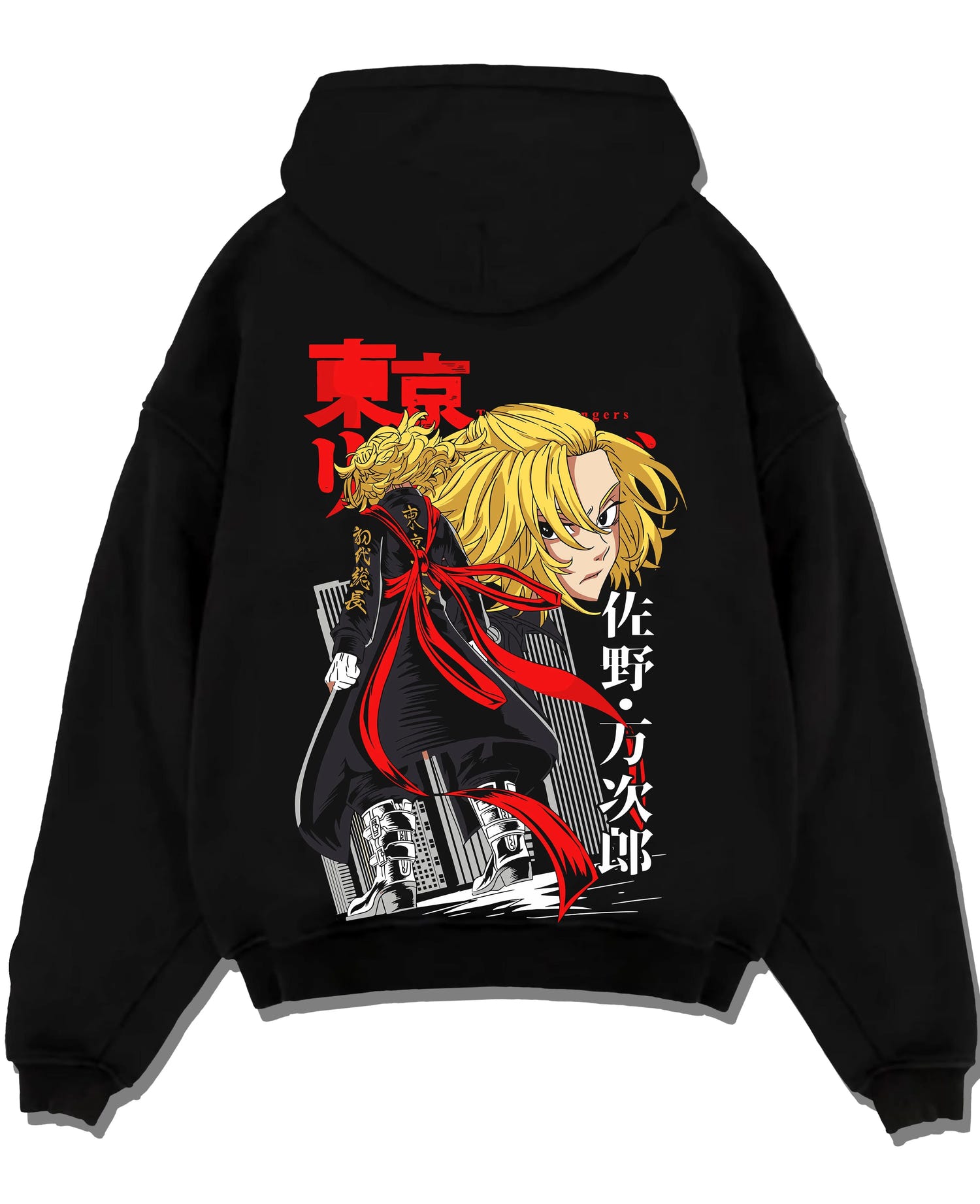 Black pullover hoodie laid flat with Kaiju No. 8 Final Form Moment Hoodie Dynamic graphic streetwear graphic.