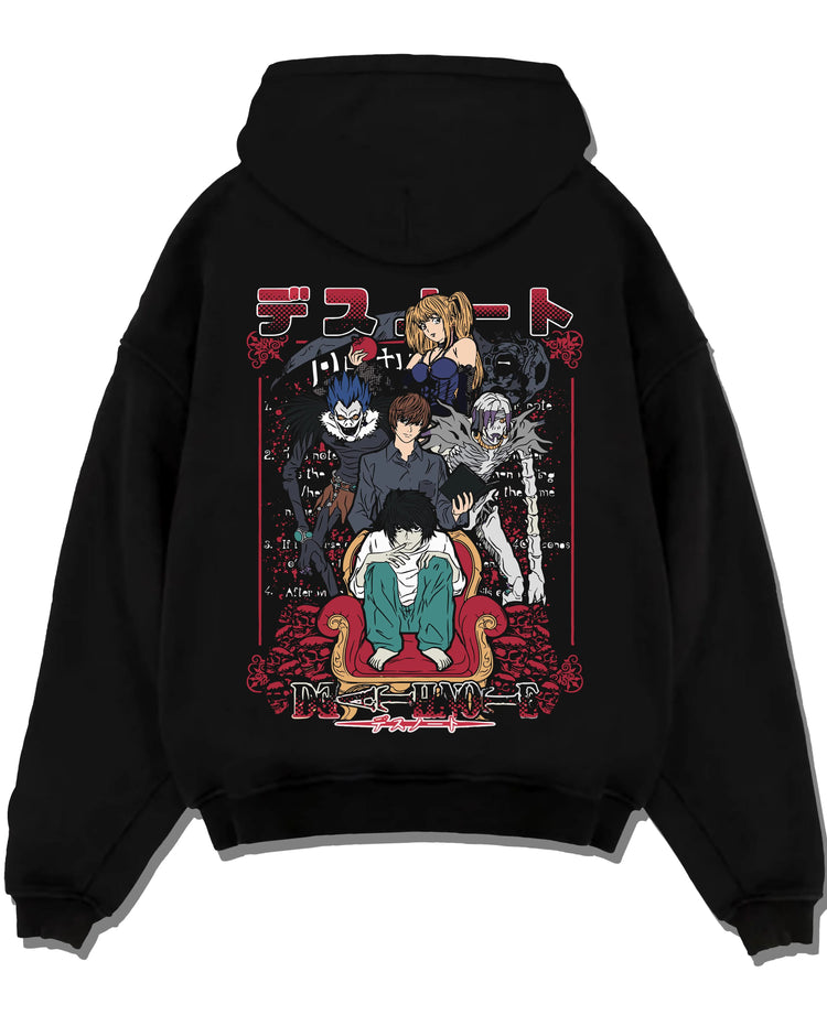 Black pullover hoodie laid flat with Team Demon Slayer Hoodie Hashira Corps Gathering graphic premium wear.